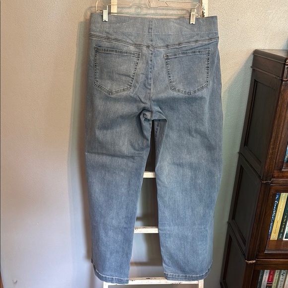 NYDJ Sculpt-Her Size Large Light Blue Wide Leg Denim Jeans - Picture 4 of 11